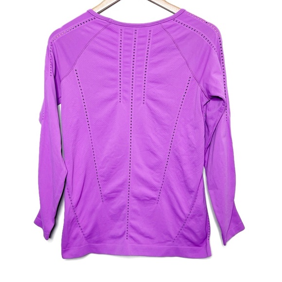 Athleta Women's Purple Vented Long Sleeve Stretch Crewneck Workout Athletic Top - Picture 10 of 16